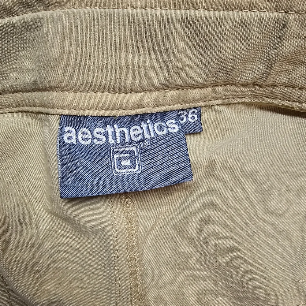 Men's Aesthetics Tan Belted Cargo Pants SZ 36 - Picture 7 of 9